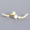 S925 Silver Geometric Row Five-Pointed Star Earrings Wholesale Nihaojewelry