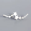 S925 Silver Geometric Row Five-Pointed Star Earrings Wholesale Nihaojewelry