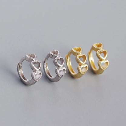 S925 Silver Hollow Heart-shaped Ear Clip Wholesale Hello Jewelry