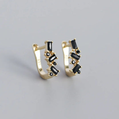 S925 Silver Micro-Inlaid Zircon Geometric U-Shaped Ear Buckle Wholesale Nihaojewelry