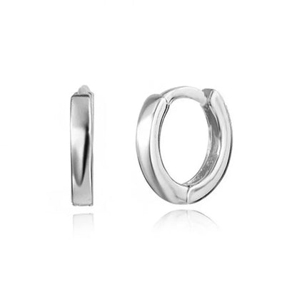 S925 Silver Needle European And American Simple Geometric Mini Fashion Glossy Ear Buckle