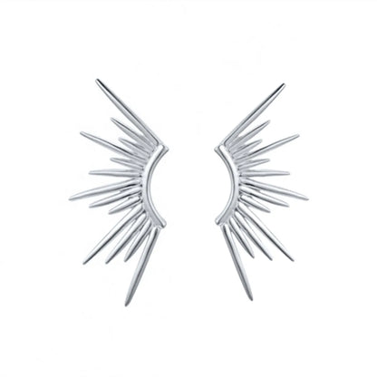 S925 Silver Needle Plated 18k Gold Simple Small Sun Earrings Personality Fashion Geometric Earrings