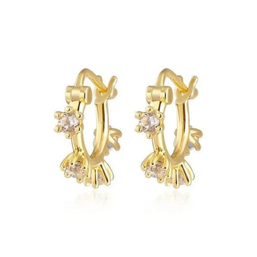 S925 Silver Needle Round Zircon Ear Buckles Fashion Design Sense Diamond Earrings