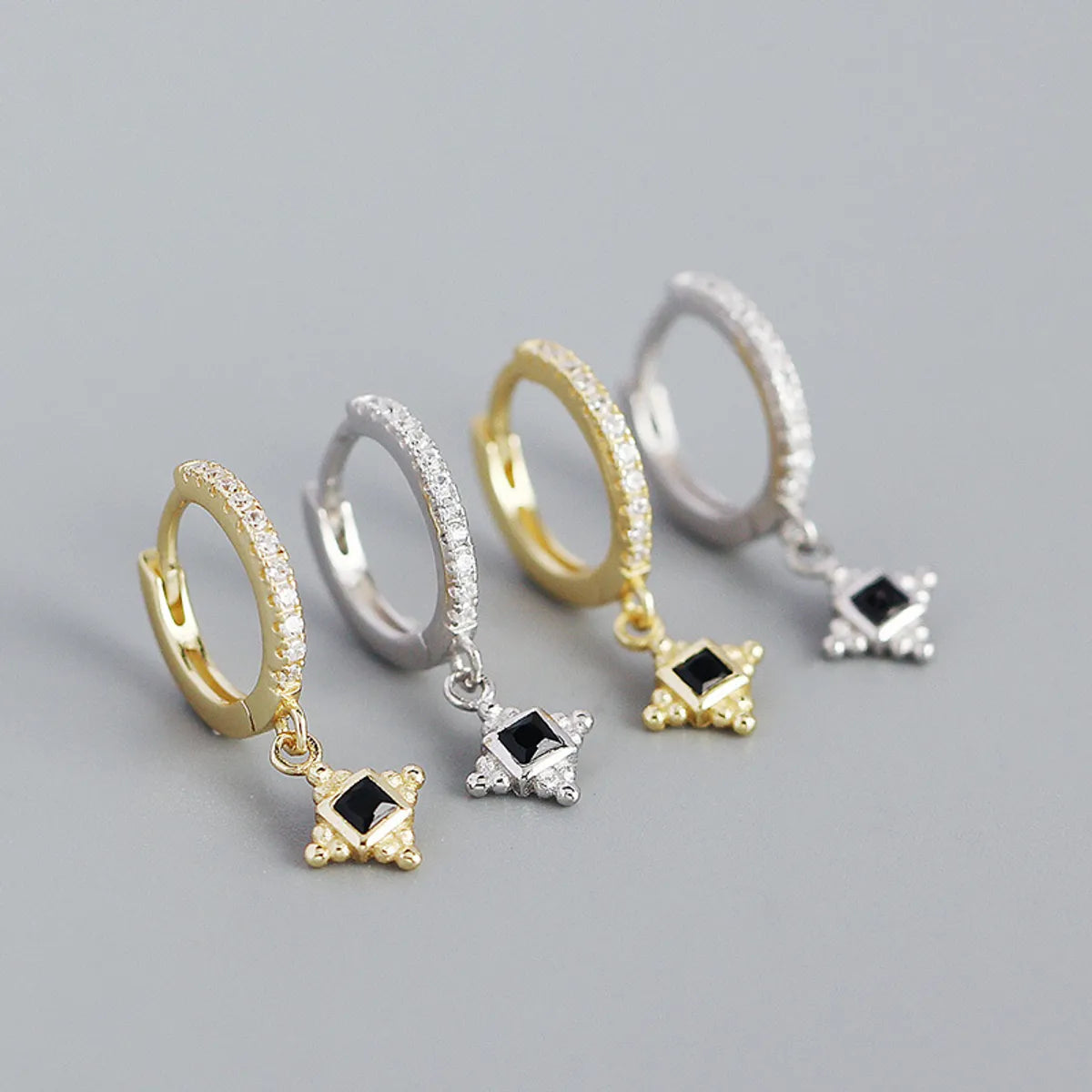 Yhe0396 European And American Foreign Trade Hot Selling S925 Silver Ins Mild Luxury Retro Earclip Earrings All-matching Silver Earrings Ear Studs