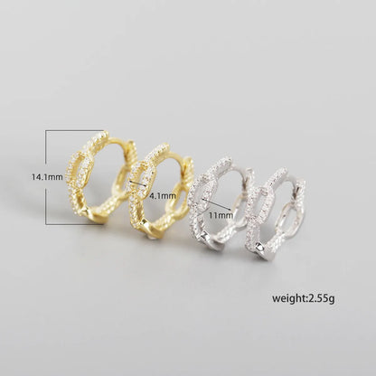 S925 Sterling Silver Chain Diamond Design Earring Wholesale