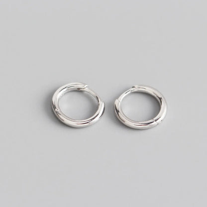 S925 Sterling Silver Circle Glossy Stacking Earrings Wholesale Nihaojewelry