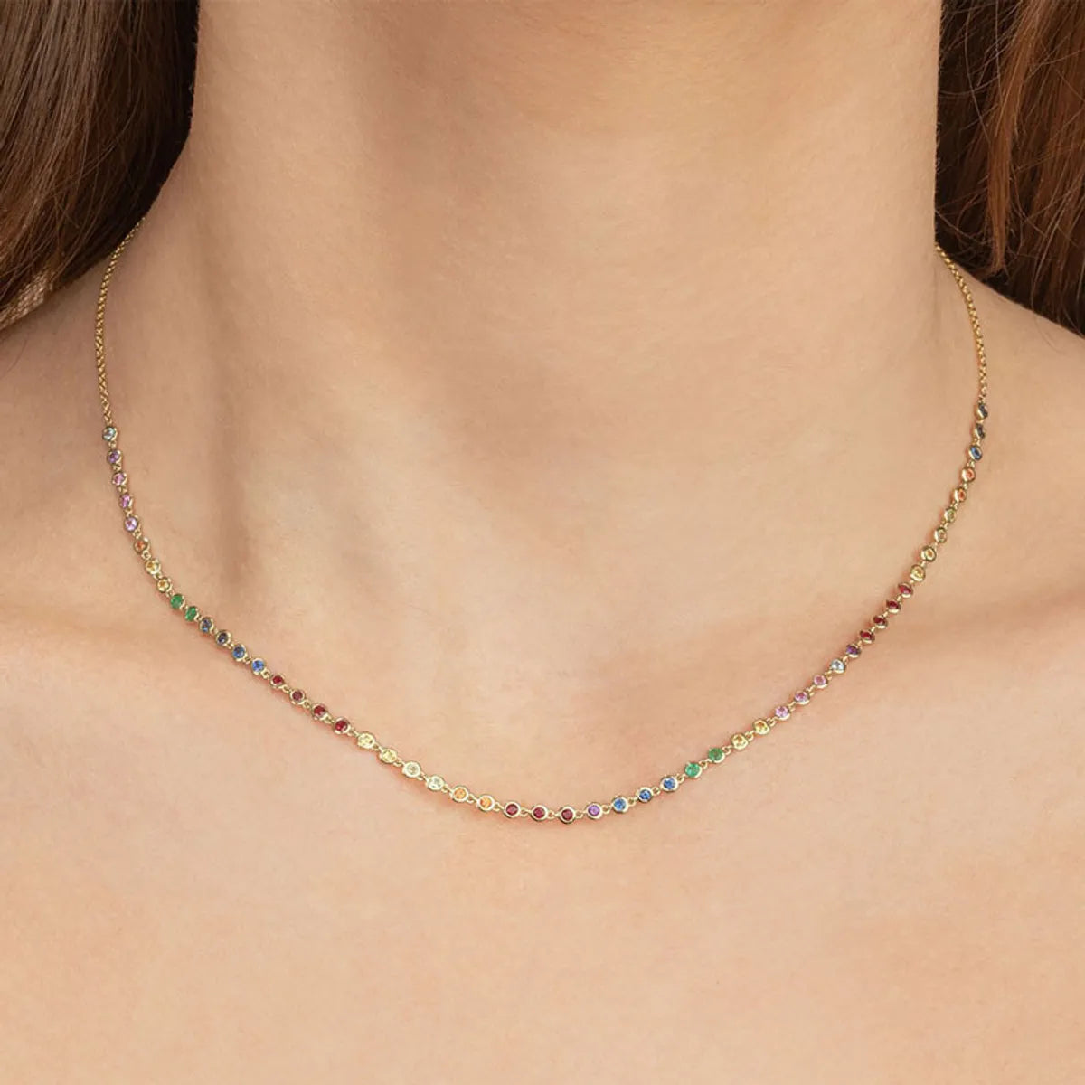 Elegant Geometric Sterling Silver Plating Zircon Necklace