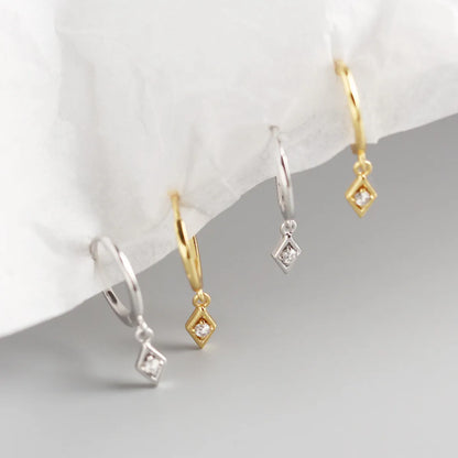 S925 Sterling Silver Geometric Diamond Earrings Wholesale Gooddiy