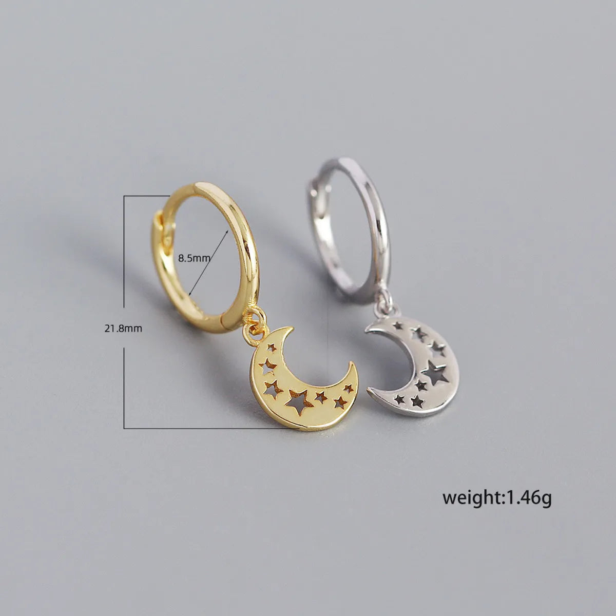 S925 Sterling Silver Geometric Moon Hollow Ear Buckle Wholesale Gooddiy