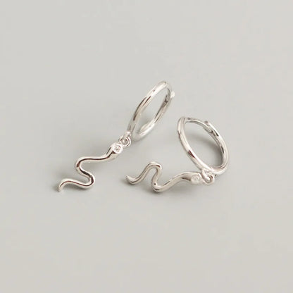 Yhe0229 Yihua European And American Entry Lux S925 Sterling Silver Ins Golden Snake-Shaped Earclip Earrings Versatile Earrings