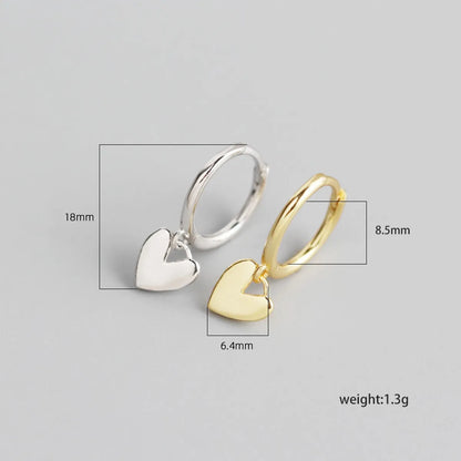 S925 Sterling Silver Heart Pendnat Ear Buckle Wholesale Gooddiy