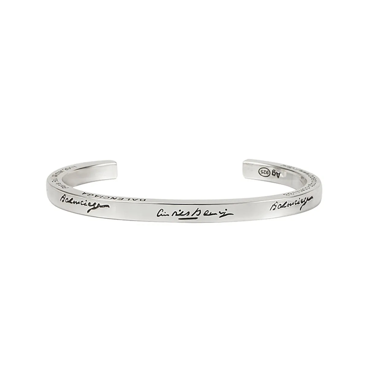 S925 Sterling Silver Heavy Industry English Letter Bracelet Special-interest Design Simple And Light Luxury Internet Celebrity All-match Distressed Thai Silver Bracelet