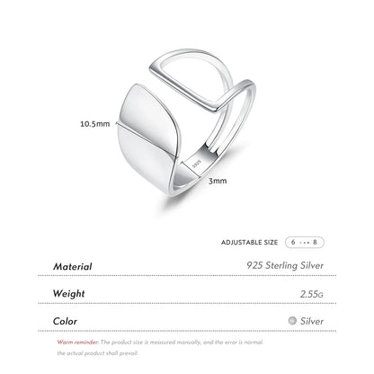 Ig Style Modern Style Simple Style Irregular Sterling Silver Rhodium Plated Open Rings In Bulk