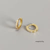 S925 Sterling Silver Round Micro-Inlaid Zircon Earrings Wholesale Nihaojewelry