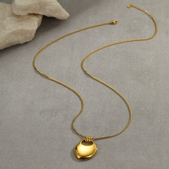Saddle Bag Necklace Stainless Steel Geometric Style Electroplated For Women