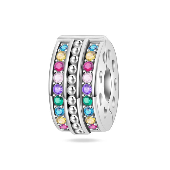 Safety Buckle Hanging Beads Diy Jewelry Accessories Bracelet Silver Plated Dripping Oil Design