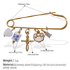 Safety Pin Brooch 316L Stainless Steel Electroplated For Women Fashion Style