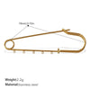 Safety Pin Brooch 316L Stainless Steel Electroplated For Women Fashion Style