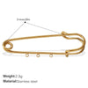 Safety Pin Brooch 316L Stainless Steel Electroplated For Women Fashion Style