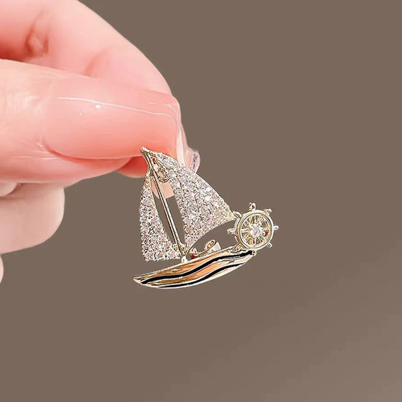 Sailing Brooch Alloy Electroplated Unisex Temperament Badge Suit Corsage Accessories