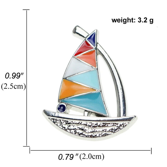 Sailing Brooch Alloy Jewelry Retro Temperament Electroplated Unisex Badge Pin For Suit Sweater Cardigan