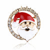 Santa Claus Cartoon Brooch Pin With Electroplated Alloy And Artificial Gemstone Accents For Unisex Christmas Accessories
