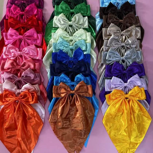 Satin Bow Hairpin Handmade Hair Accessory For Women