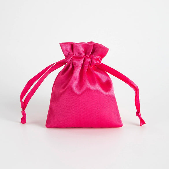 Satin Cloth Drawstring Bag For Jewelry Storage With Silk Screen Printing