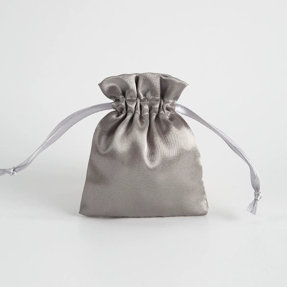 Satin Cloth Drawstring Bag For Jewelry Storage With Silk Screen Printing