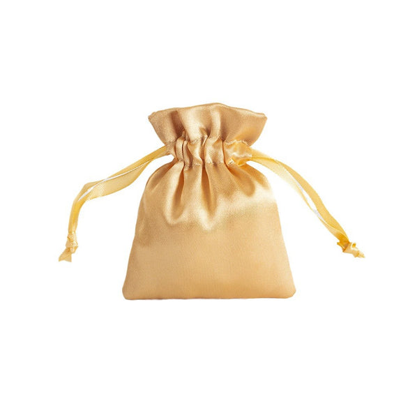 Satin Cloth Drawstring Bag For Jewelry Storage With Silk Screen Printing