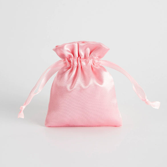 Satin Cloth Drawstring Bag For Jewelry Storage With Silk Screen Printing