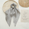 Satin Fabric Hair Ring And Square Scarf Handmade Solid Color High Elasticity