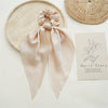 Satin Fabric Hair Ring And Square Scarf Handmade Solid Color High Elasticity