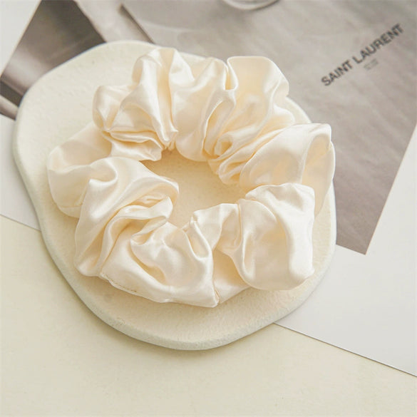 Satin Fabric Handmade Large Intestine Hair Ring Simple Elastic Hair Tie For Women Hair Accessories