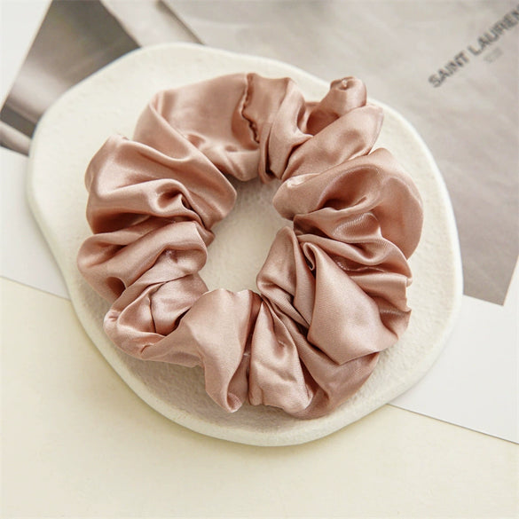 Satin Fabric Handmade Large Intestine Hair Ring Simple Elastic Hair Tie For Women Hair Accessories