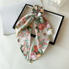 Satin Fabric Highend Plants And Flowers Printed Triangle Hair Band For Women