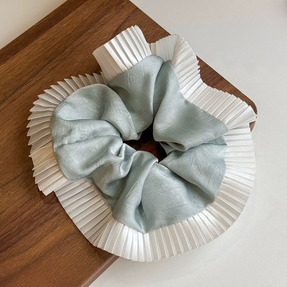 Satin Pleated Splicing Handmade Geometric Hair Tie High Elasticity Versatile Highend