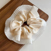 Satin Pleated Splicing Handmade Geometric Hair Tie High Elasticity Versatile Highend