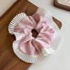 Satin Pleated Splicing Handmade Geometric Hair Tie High Elasticity Versatile Highend