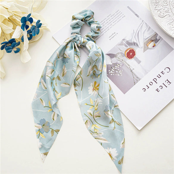 Satin Ponytail Ribbon Large Flower Hair Ring Hair Accessories For Women With Seiko Design And High Elasticity