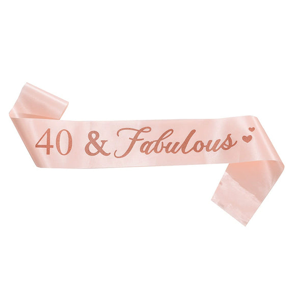 Satin Shoulder Ribbon Belt For Girl Party Decoration With Printing Rose Gold Fashion Style