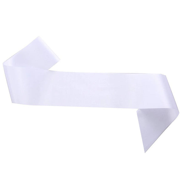 Satin Shoulder Strap Etiquette Belt White For Party And Dance Decoration