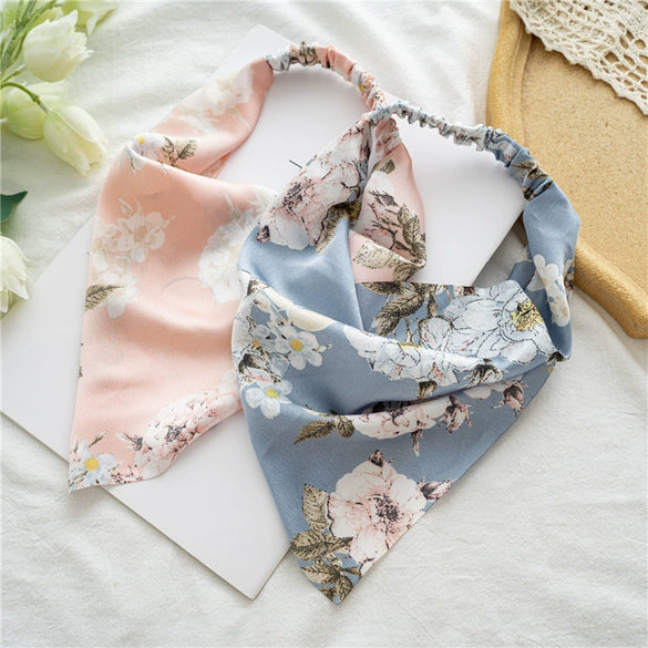 Satin Triangle Scarf Hair Accessories For Women Geometric Style