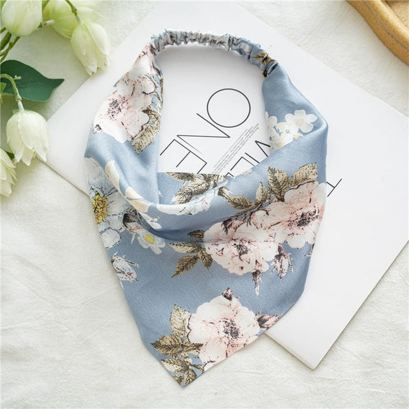Satin Triangle Scarf Hair Accessories For Women Geometric Style