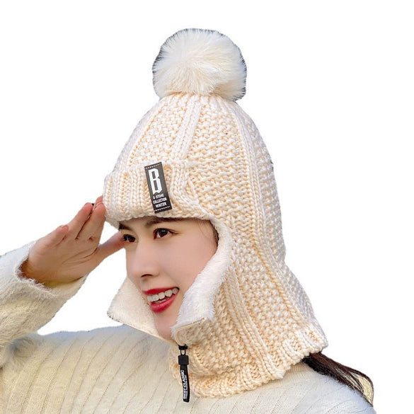 Scarf Hat Gloves Set Acrylic Vintage Geometric Plaid Triangle Warm Fabric