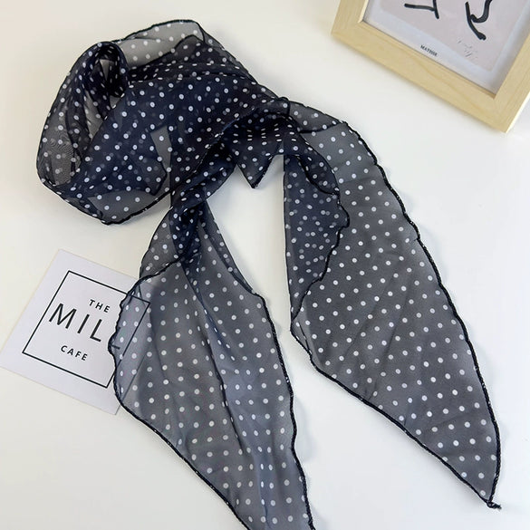 Scarf Vintage Style Leopard Print Wave Dot Polyester Chiffon Print