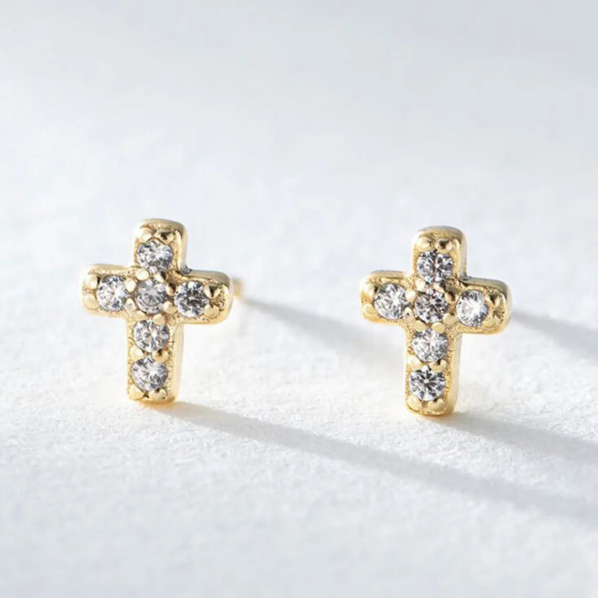 Screw Cap Cross Earrings Diamond Earrings