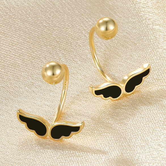 Screw Twist Earrings 925 Silver Geometric Dripping Oil Style Women's Jewelry