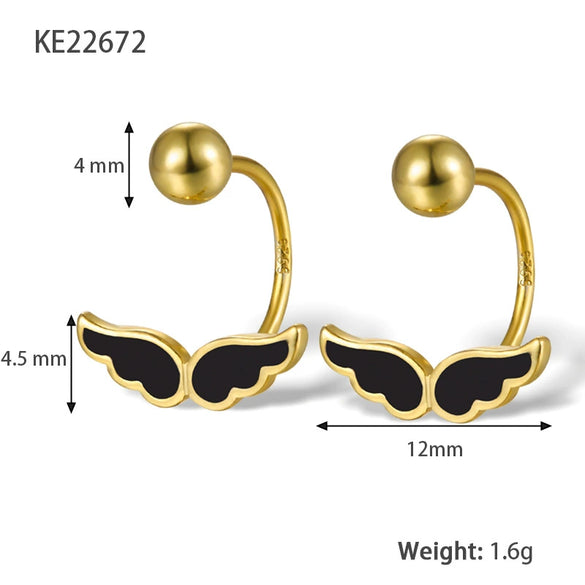 Screw Twist Earrings 925 Silver Geometric Dripping Oil Style Women's Jewelry