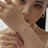 Seamless Freshwater Pearl Titanium Steel Necklace Bracelet Set For Ladies With Electroplating Treatment